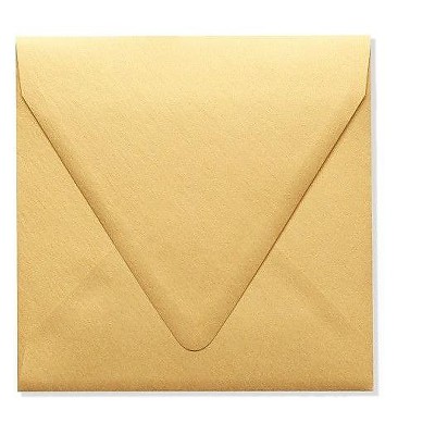 LUX 6 1/2x6 1/2 Square Contour Flap Env 2 11/16x3 11/16 Gold Metallic 1855-07-50