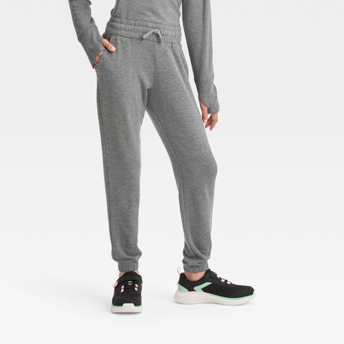 Girls' Cozy Soft Joggers - All In Motion™ Heathered Black Xl : Target