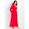 Avenue Women's Plus Size Faux Wrap Flare Maxi Dress - 4 of 4