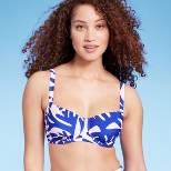 Women's Coral Print Underwire Bikini Top - Kona Sol™ Blue XS