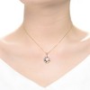 Guili Sterling Silver with Gold Plated Round and Multy Color Baguette Cubic Zirconia Wreath Pendant Necklace - 3 of 4