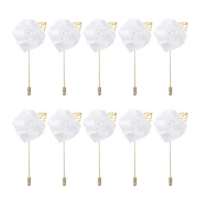 Unique Bargains Ceremony Anniversary Rose Wedding Groom Boutonnieres Pins 2"x3.5" 10 Pcs - 1 of 3