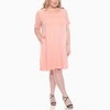 Plus Size Short Sleeve Criss-Cross Neck A-Line Dress-White Mark - 2 of 4