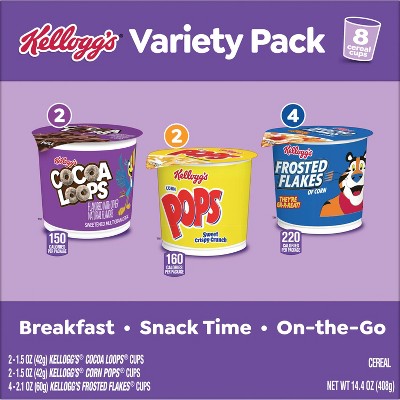 Kellogg's Variety Pack Breakfast Cereal Cups - 14.4oz/8ct