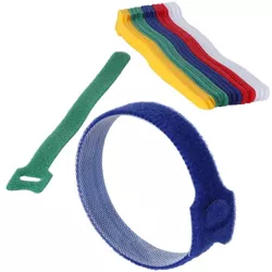 Cable Management Ties - (30) 8" Reusable Self-Gripping Cord Straps- Wire Organizer for Desks and Offices- Fleming Supply (Multi-Color)