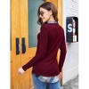 Clearlove Women's Casual Contrast Collar Shirt Long Sleeve Slim Fit Tunics Top - 4 of 4