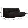 SYFERLORY Armless 3-Seat Togo THREE Seater Large Bean Bag Sofa，Black - 2 of 4