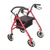 KTMBDW 4 Wheel Rollator Walker With Seat, Steel Rolling Walker, Height Adjustable, 8" Wheels, Removable Back Support, 300 Pound Weight Capacity - 2 of 4
