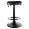 Elama 2 Piece Backless Adjustable Fabric Bar Stool in Black with Black Base - 2 of 4