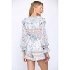Women's Floral Print Ruffle Romper - Fate - 3 of 3