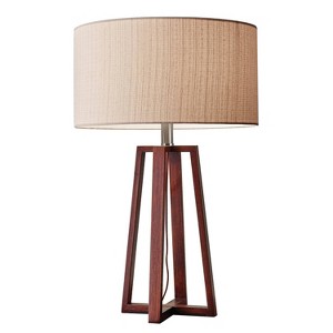 Adesso 23.75" Quinn Table Lamp Brown: ETL Listed, Linen Shade, No Assembly Required - 1 of 3