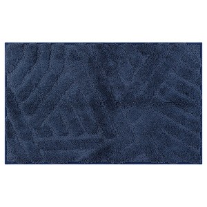 Unique Bargains Bathroom Non-Slip Geometric Soft Microfiber Washable Floor Mat - 1 of 4