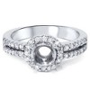 Pompeii3 1/2ct Halo Double Row Engagement Ring Setting 14K White Gold - 3 of 4