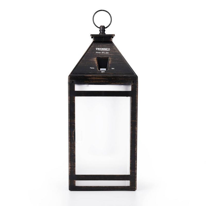 Portable Hanging Outdoor Lantern with Flame or Still Light Black - Techko Maid, 5 of 12