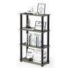 Furinno 4-Tier Multipurpose Display Rack Storage Shelving Unit with Square Tube Open Bookshelf,French Oak/Black - 2 of 4