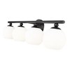 Neoma 4-Light Vanity Wall Light - Modern Opal Glass & Steel Fixture for Bathrooms - 3 of 4