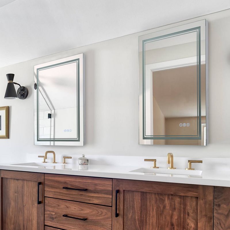 C Cattleya Rectangular Frameless Anti-Fog Color Changing Dimmable LED Bathroom Vanity Mirror Light, 5 of 8