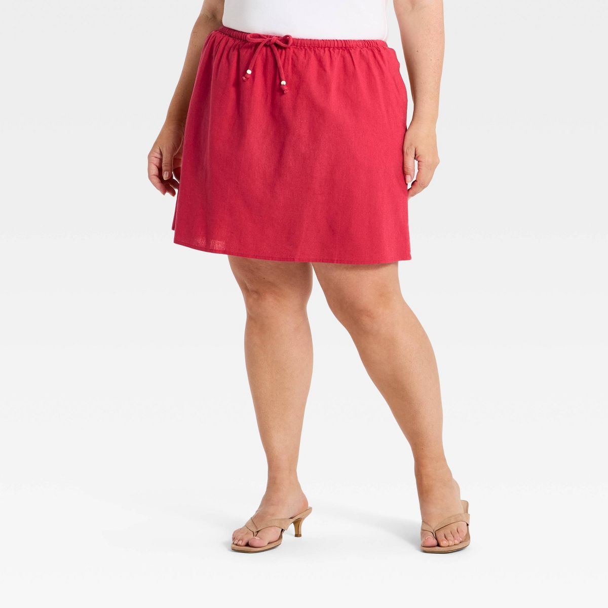 Women's Beaded Linen Mini Skirt - A New Day™ - thumbnail 4
