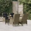 vidaXL Patio Dining Set Outdoor Dining Set Table and Chair Set for Garden - Brown 63" Table Length 4 Items - 2 of 4