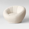 Low-Profile Round Swivel Chair Cream Sherpa - Room Essentials™ - image 3 of 4
