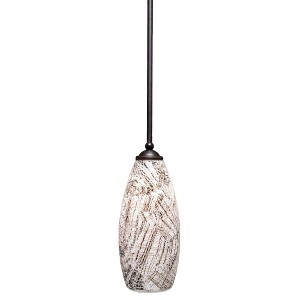 Toltec Lighting Zilo 1 - Light Pendant in  Dark Granite with 5.5" Natural Fusion Shade - 1 of 1