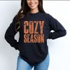 Cozy Season Block Distressed - Women's Garment Dyed Long Sleeve Graphic T-Shirt - 3 of 4