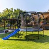 SpaceJump Lunar Trampoline, Outdoor 10 Foot Round Bouncer, Backyard Active Play Set with Safety Net, 330 Pound Weight Capacity, Black/Blue - 2 of 4