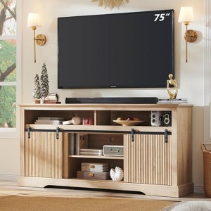 Sincido 66" TV Stand for 75 Inch TVs with Sliding Door & Adjustable Shelf for Living Room - 1 of 4