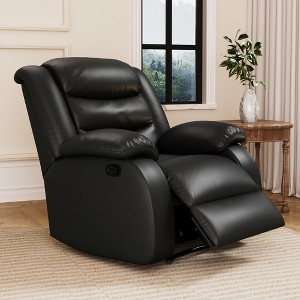 Vipbear Manual Recliner Chair,Overstuffed Recliner Single Sofa Chair with Comfortable Arm and Backrest,Comfty Home Theater Seating for Living Room - 1 of 4