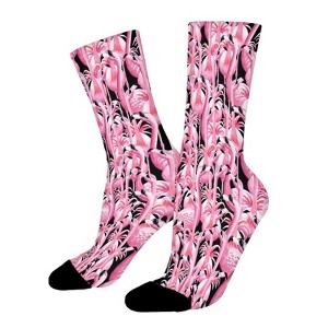 Fantastic Flamingos Women Printed Crew Socks Funny Funky Socks Soft Polyester Novelty Gifts for Artists Men - 1 of 1