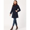 Allegra K Women's Winter Outerwear Peter Pan Collar Mid-thigh A-line Single Breasted Coat - 3 of 4