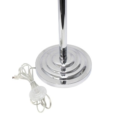 Black Chrome Floor Lamp with Crystal Embellishments