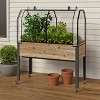 CedarCraft Self-Watering Cedar Planter Rectangular Outdoor Garden Bed Includes Greenhouse & Bug Cover Natural 21"x47"x32": Elevated - 4 of 4