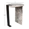 JONATHAN Y Lyra 20.66" Contemporary Natural Marble/Metal Handmade Round End Table - 3 of 4