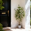 2-Pack 4FT Artificial Tree in Pot Outdoors Indoors, Wedding Decor Large Fake Orange Flowers Myrtle, Faux Plant Decor for Porch Patio Living Room - 4 of 4