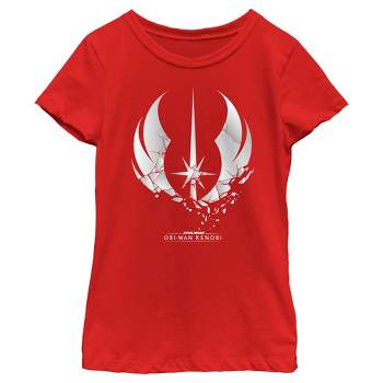 : Jedi Girl\'s Star Kenobi Emblem Target Obi-wan Knight Shattered T-shirt Wars: