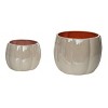 Transpac Dolomite 10.25 in. White Halloween Iridescent Nesting Pumpkin Snack Bowls Set of 2 - 3 of 4