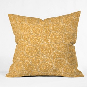 Julia Da Rocha Dahlias Throw Pillow Yellow - Deny Designs: Indoor Square Floral Polyester Pillow - 1 of 4