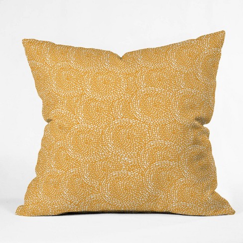 Julia Da Rocha Dahlias Throw Pillow Yellow Deny Designs Indoor Square Floral Polyester Pillow Target