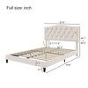 Full Size Upholstered Platform Bed with Saddle Curved Headboard and Diamond Tufted Details for Bedroom or Apartment - 4 of 4