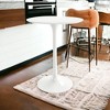 HomeRoots 32" White Rounded Fiberglass and Metal Bar Table - 2 of 4