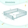 Costway Queen Size Floor Bed with Full Length Safety Guardrails & Door for Boys, Girls Pink/Gray/Natural/Icy Aqua/White/Mint Sky - 3 of 4