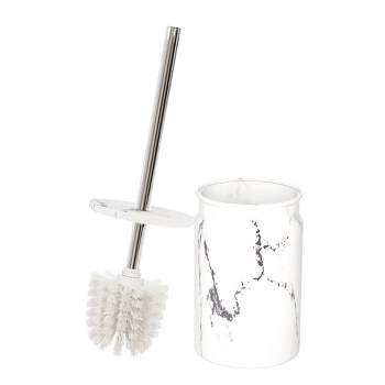 Creative Scents White Marble Toilet Brush and Holder Set