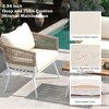 YOOCOZZ 4-Piece Boho Patio Rope Furniture Set with Acacia Wood Table and Thick Cushion - Beige - 4 of 4