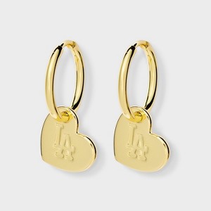 Bijoux Sport by Luv Aj MLB Gold Logo Heart Hoop Earrings - 1 of 3