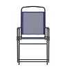 Emma and Oliver Set of 2 Textilene Folding Sling Style Patio Chairs with Armrests - 3 of 4