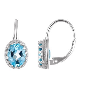 Designs By Gioelli Sterling Silver Gemstone Drop Earrings, Genuine, Lab Created - 1 of 2