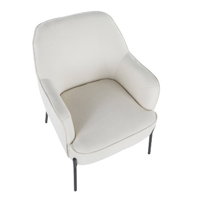 Daniella Cream Metal Contemporary Accent Arm Chair