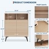 Fluted Storage Cabinet Set of 2, Sideboard Buffet Cabinet with Storage & Adjustable Shelves for Living Room, Kitchen - 2 of 4