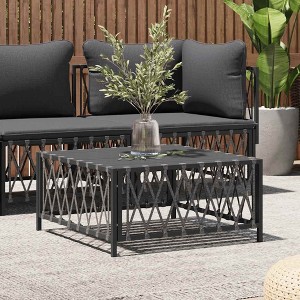 vidaXL Garden TableWoven fabric, powder-coated steel - 1 of 4